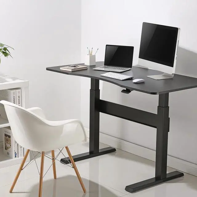 Alt view image 7 of 7 - Desky Air Lift Zero Sit Stand Desk - Black / 57.1 x 28.7 inches / Black