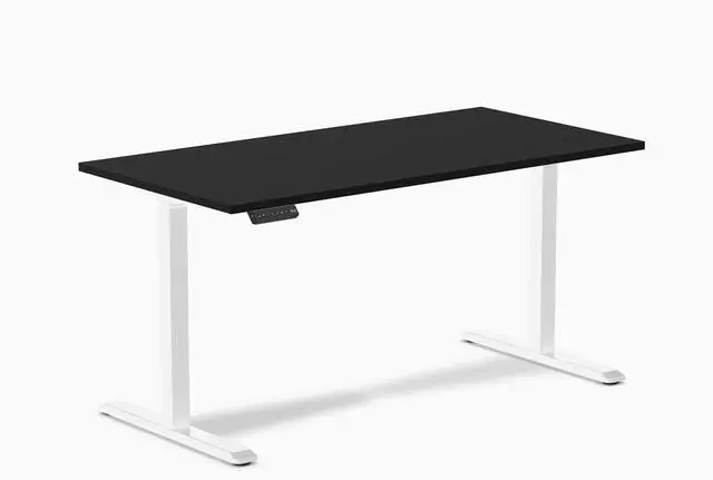 Alt view image 8 of 14 - Desky Single Sit Stand Desk - Black / 59"x29.5" / White