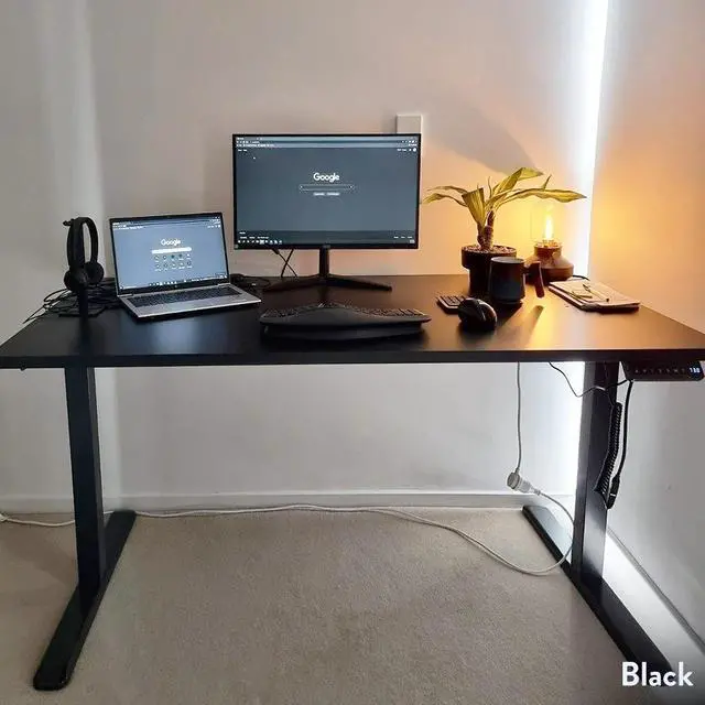 Alt view image 11 of 14 - Desky Single Sit Stand Desk - White / 47.2"x29.5" / Space Gray