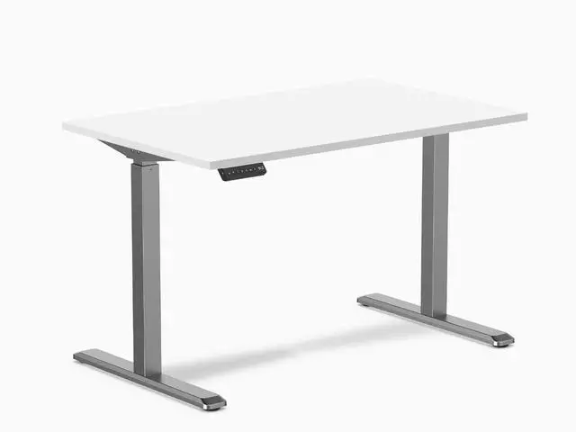 Alt view image 2 of 14 - Desky Single Sit Stand Desk - White / 47.2"x29.5" / Space Gray