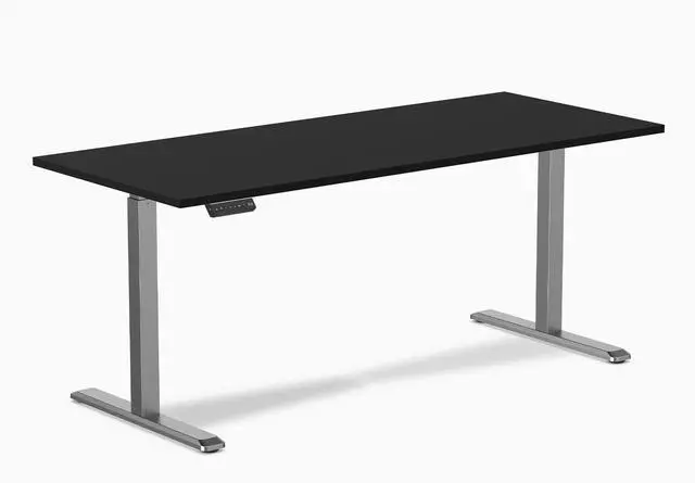 Alt view image 2 of 14 - Desky Single Sit Stand Desk - Black / 70.9 x 29.5 in / Space Gray