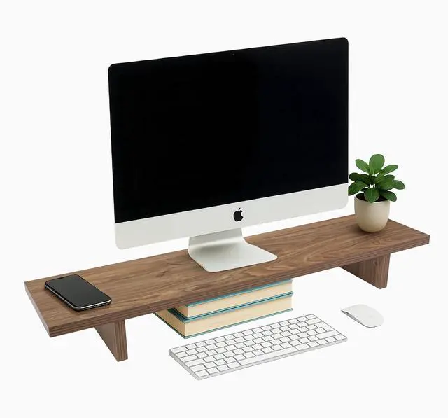 Alt view image 2 of 7 - Desky Minimal Monitor Stand - Select Beech Laminate