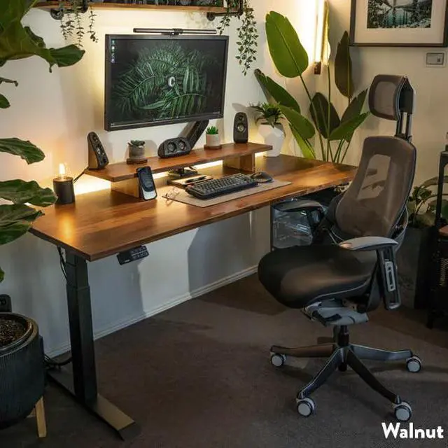 Alt view image 3 of 7 - Desky Dual Hardwood Sit Stand Desk - White Oak / 72 x 30 inches / White