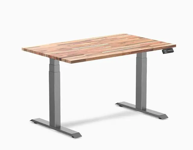 Main image of Desky Dual Softwood Sit Stand Desk - Acacia / 48 x 30 inches / Space Grey