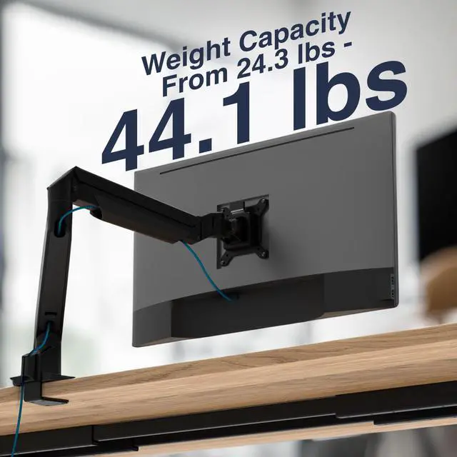 Alt view image 2 of 7 - Desky Heavy Duty Single Monitor Arm (24lbs+) - Space Grey