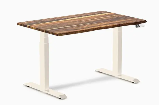 Main image of Desky Dual Hardwood Sit Stand Desk - Pheasantwood / 48 x 30 inches / Wheat