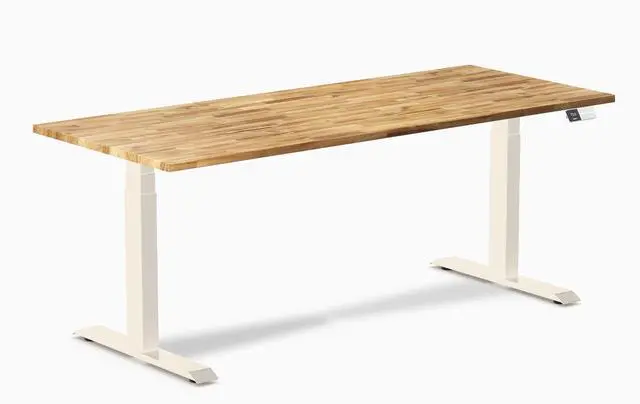 Main image of Desky Dual Hardwood Sit Stand Desk - Acacia / 72 x 30 inches / Wheat