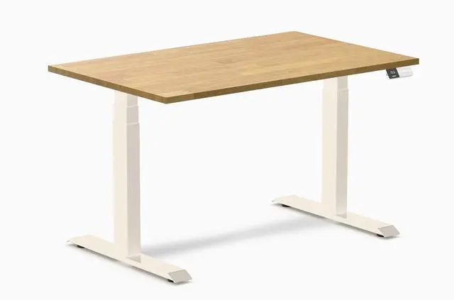 Main image of Desky Dual Rubberwood Sit Stand Desk - Light Oak / 48 x 30 inches / Wheat
