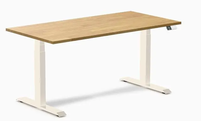 Main image of Desky Dual Rubberwood Sit Stand Desk - Light Oak / 60 x 30 inches / Wheat