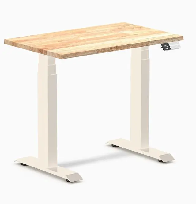 Main image of Desky Dual Mini Rubberwood Sit Stand Desk - Natural / 32 x 20 inches / Wheat