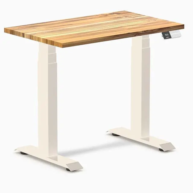 Main image of Desky Dual Mini Hardwood Sit Stand Desk - Teak / 32 x 20 inches / Wheat
