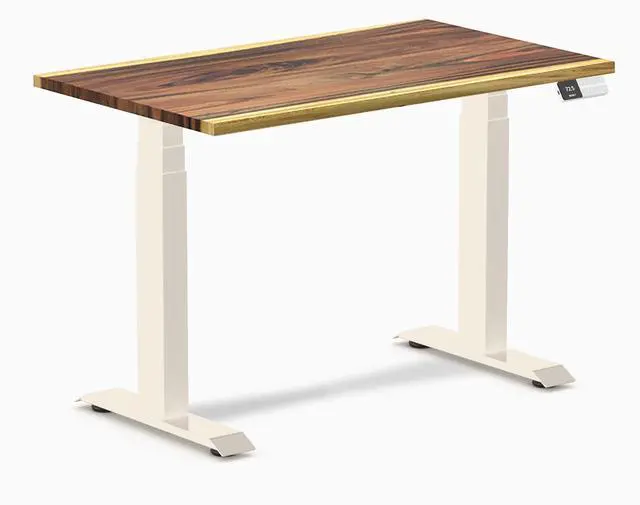 Main image of Desky Dual Mini Hardwood Sit Stand Desk - Saman / 40 x 24 inches / Wheat