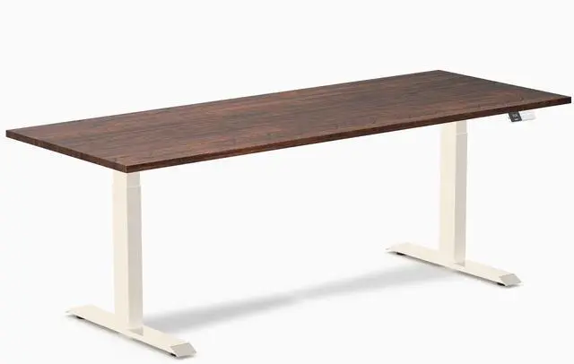 Main image of Desky Dual Softwood Sit Stand Desk - American Rustic Pine / 80 x 30 inches / Wheat