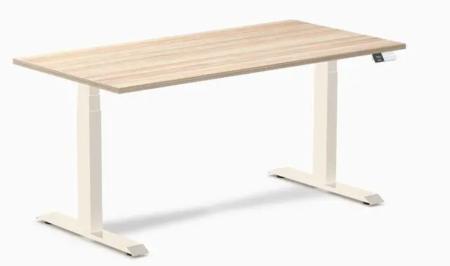 Main image of Desky Dual Laminate Sit Stand Desk - Classic Oak / 59.1 x 29.5 inches / Wheat