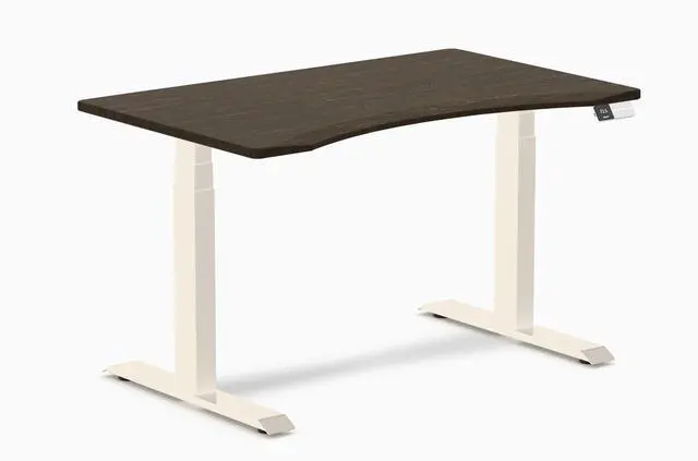 Main image of Desky Dual Ergo Edge Sit Stand Desk - Dark Bamboo / 47.2 x 29.5 inches / Wheat