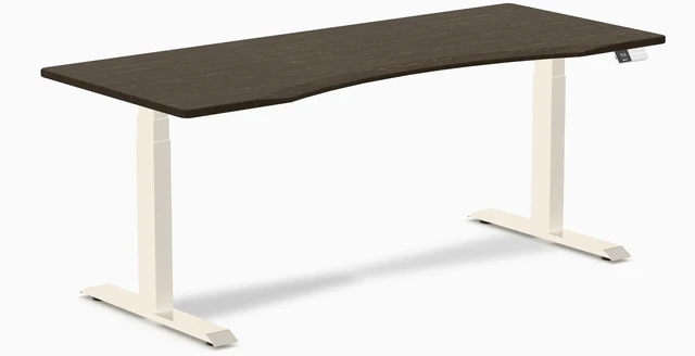 Main image of Desky Dual Ergo Edge Sit Stand Desk - Dark Bamboo / 70.9 x 29.5 inches / Wheat