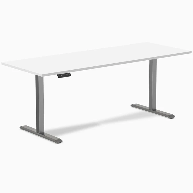 Alt view image 7 of 8 - Desky Single Sit Stand Gaming Desk - White / 78.7 x 29.5 in / Space Gray