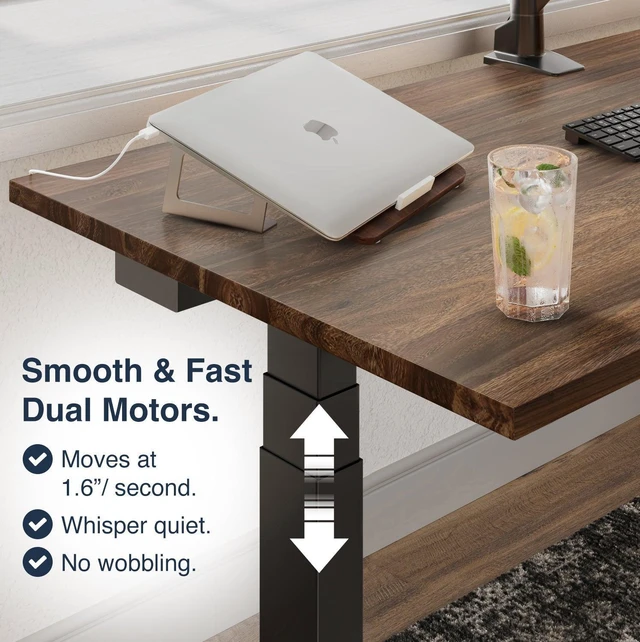 Alt view image 3 of 7 - Desky Dual Hardwood Sit Stand Desk - White Ash / 48 x 30 inches / Matte Black