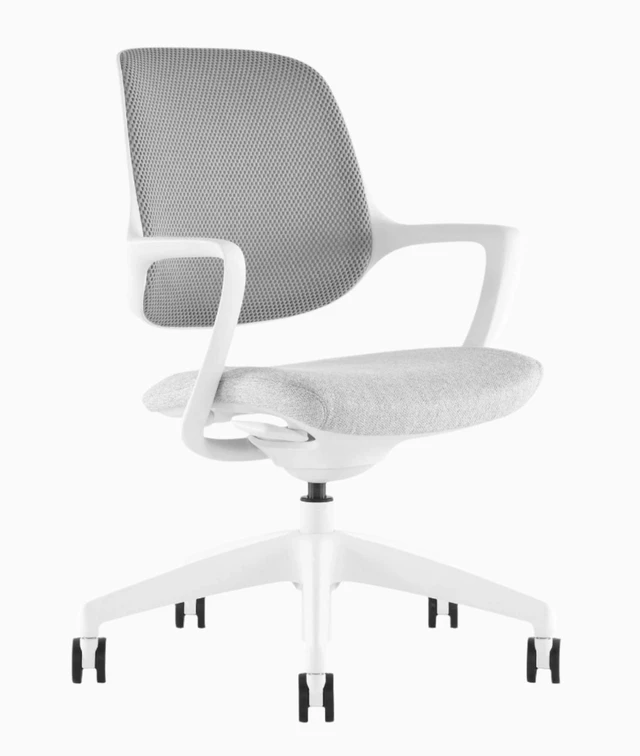 Alt view image 7 of 13 - Desky Evoque Low Back Office Chair - White