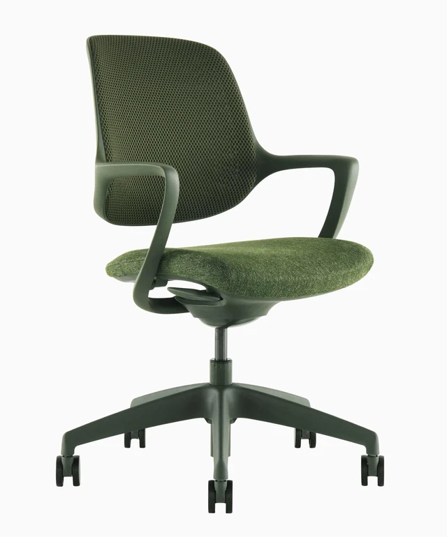 Alt view image 7 of 13 - Desky Evoque Low Back Office Chair - Dark Green