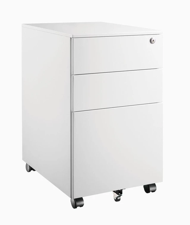 Main image of Desky GO Slimline Steel Mobile Pedestal - White