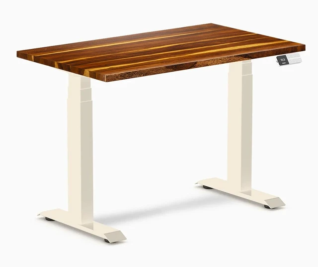 Main image of Desky Dual Mini Hardwood Sit Stand Desk - Pheasantwood / 40 x 24 inches / Wheat