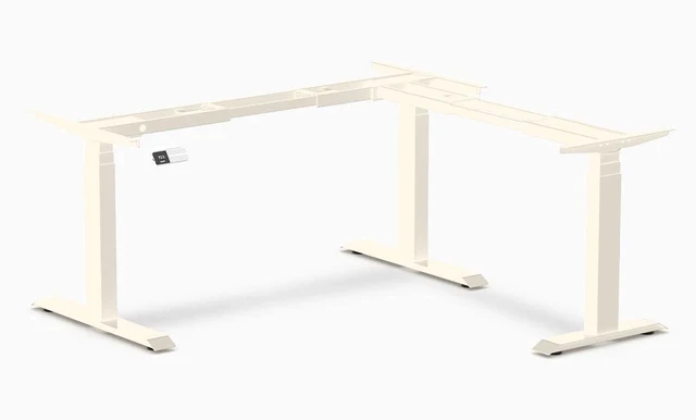 Main image of Desky Sit Stand L-Shape Desk Frame - Wheat