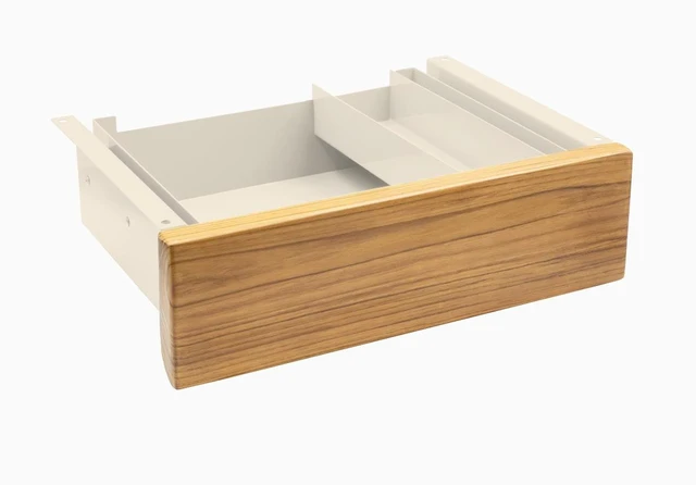 Main image of Desky Minimal Under Desk Drawer - Teak Hardwood / Wheat