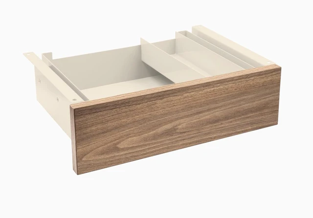 Main image of Desky Minimal Under Desk Drawer - Natural Walnut Laminate / Wheat