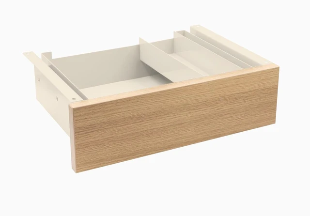 Main image of Desky Minimal Under Desk Drawer - Sublime Teak Laminate / Wheat