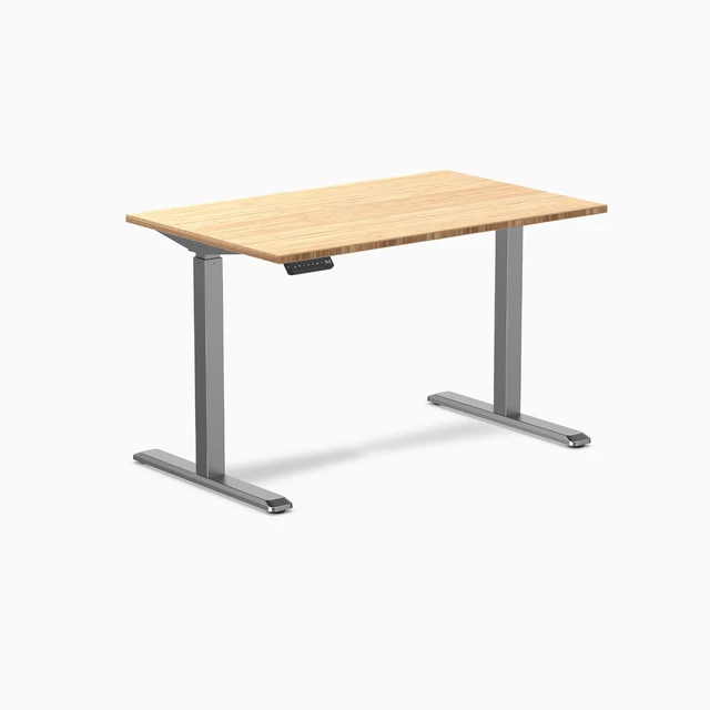 Alt view image 7 of 8 - Desky Single Sit Stand Desk - Bamboo / 47.2 x 29.5 in / Space Gray
