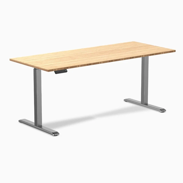 Alt view image 7 of 8 - Desky Single Sit Stand Desk - Bamboo / 70.9 x 29.5 in / Space Gray
