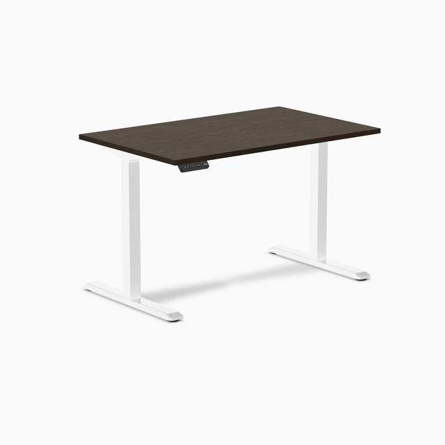 Alt view image 7 of 8 - Desky Single Sit Stand Desk - Dark Bamboo / 47.2 x 29.5 in / White