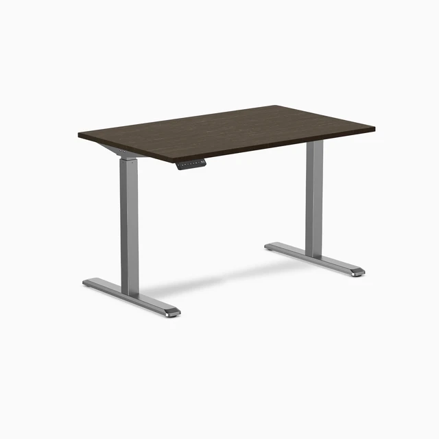 Alt view image 7 of 8 - Desky Single Sit Stand Desk - Dark Bamboo / 47.2 x 29.5 in / Space Gray