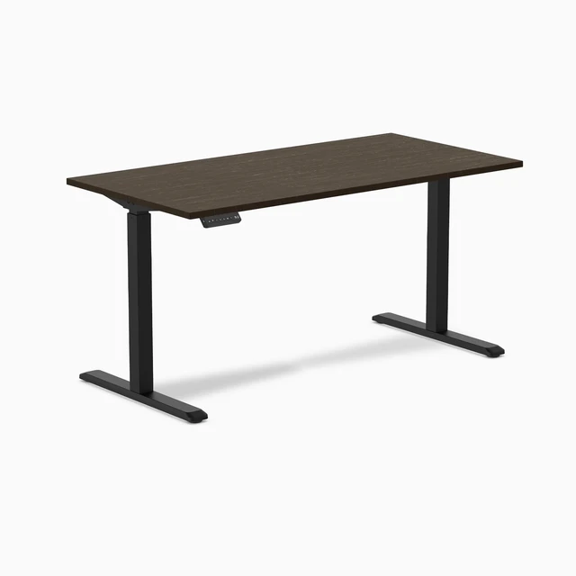 Alt view image 7 of 8 - Desky Single Sit Stand Desk - Dark Bamboo / 59 x 29.5 in / Black
