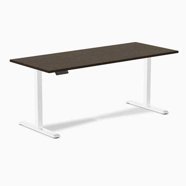 Alt view image 7 of 8 - Desky Single Sit Stand Desk - Dark Bamboo / 70.9 x 29.5 in / White