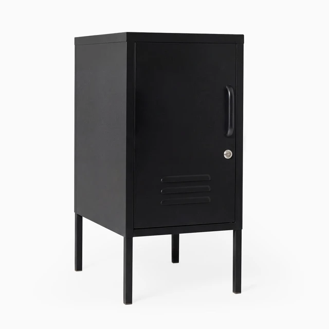 Main image of Desky Oslo Metal Locker Cabinet - Black / Left