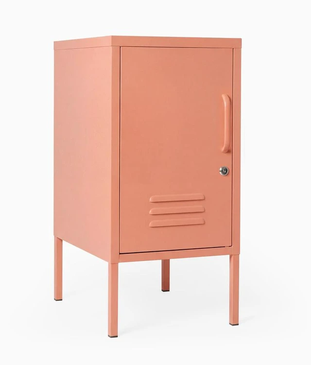 Main image of Desky Oslo Metal Locker Cabinet - Coral / Left