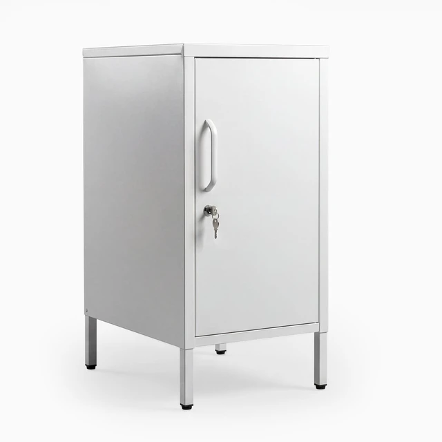Main image of Desky Sidekick Metal Locker Cabinet - White / Right