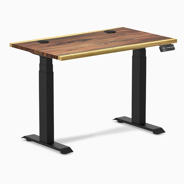 Alt view image 7 of 7 - Desky Dual Mini Hardwood Sit Stand Desk - Saman / 32 x 20 in / Matte Black