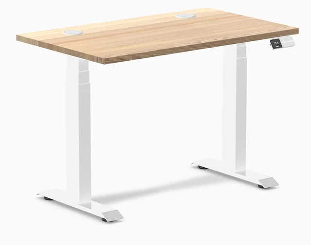 Alt view image 7 of 7 - Desky Dual Mini Hardwood Sit Stand Desk - White Ash / 32 x 20 in / White