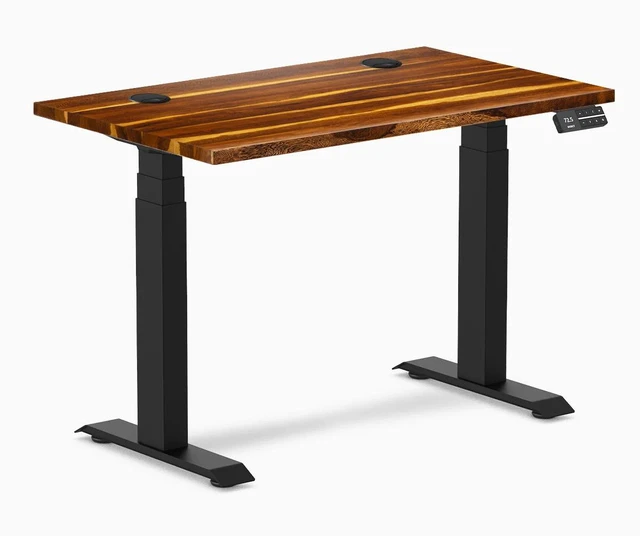 Alt view image 7 of 7 - Desky Dual Mini Hardwood Sit Stand Desk - Pheasantwood / 32 x 20 in / Matte Black
