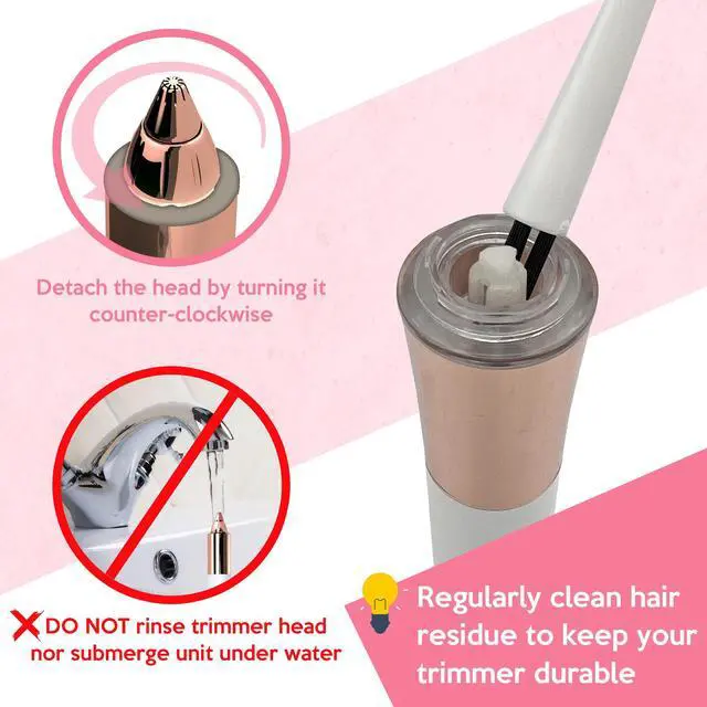 Alt view image 6 of 6 - iMusthav Mini Portable Painless Eyebrow Remover Trimmer for Women,Eyebrow Razor Epilator,18K Gold-Plated Hypoallergenic Precision Pencil-tip.360° LED Light for Instant and Painless Hair Remover