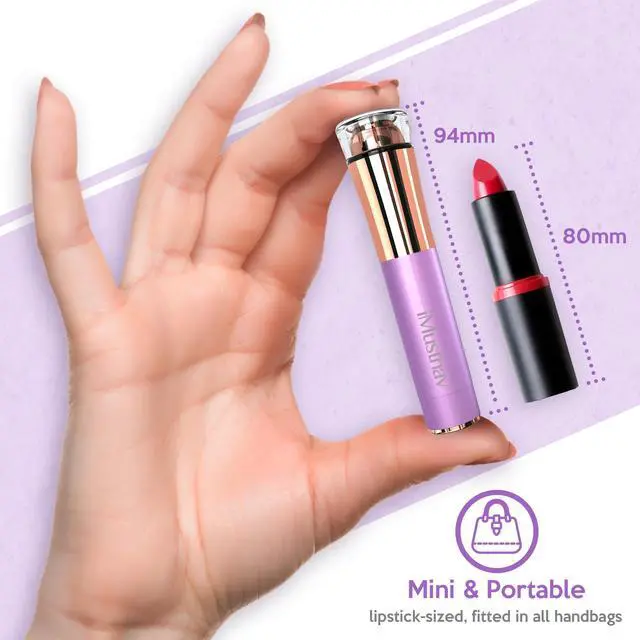 Alt view image 3 of 7 - iMusthav Mini Portable Facial Hair, Lips and Chin Remover Trimmer for Women, Facial Painless Epilator Pen, 18K Gold-Plated 13mm Hypoallergenic Rotary Head. 360° LED Light for Instant and Painless Hair