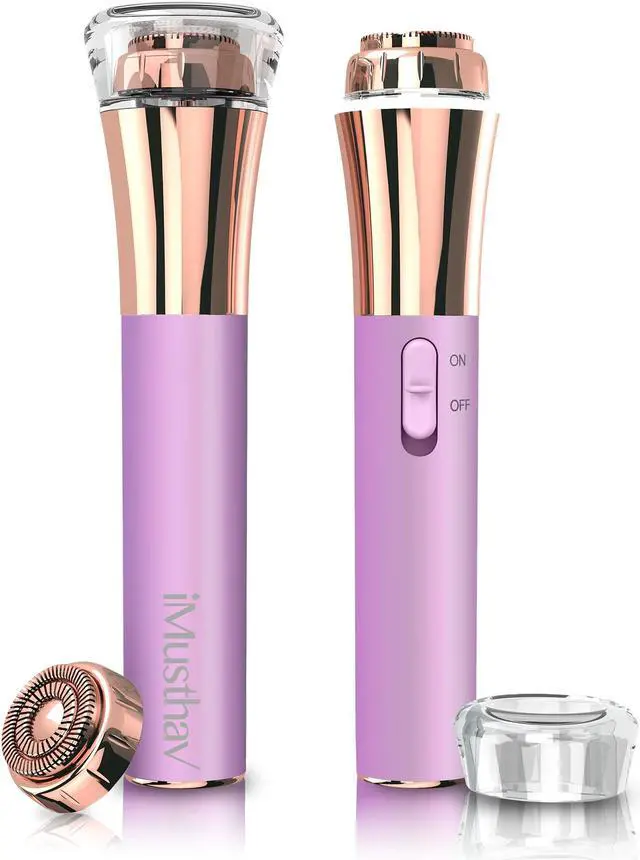 Main image of iMusthav Mini Portable Facial Hair, Lips and Chin Remover Trimmer for Women, Facial Painless Epilator, 18K gold-plated, hypoallergenic rotary head.360° LED light for Instant and Painless Hair Remover