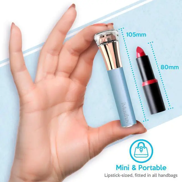 Alt view image 3 of 7 - iMusthav Mini Portable Facial Hair, Lips and Chin Remover Trimmer for Women, Facial Painless Epilator, 18K gold-plated, hypoallergenic rotary head.360° LED light for Instant and Painless Hair Remover