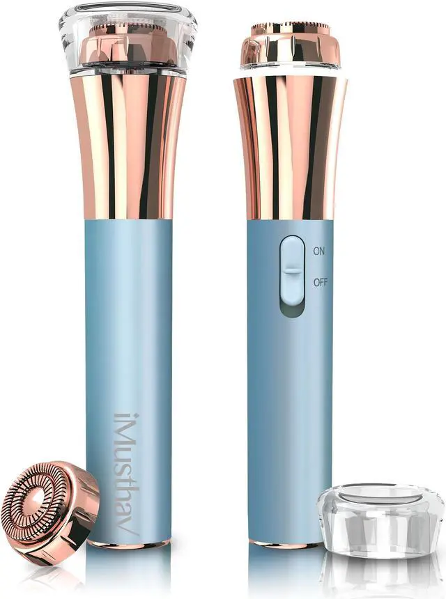 Main image of iMusthav Mini Portable Facial Hair, Lips and Chin Remover Trimmer for Women, Facial Painless Epilator, 18K gold-plated, hypoallergenic rotary head.360° LED light for Instant and Painless Hair Remover