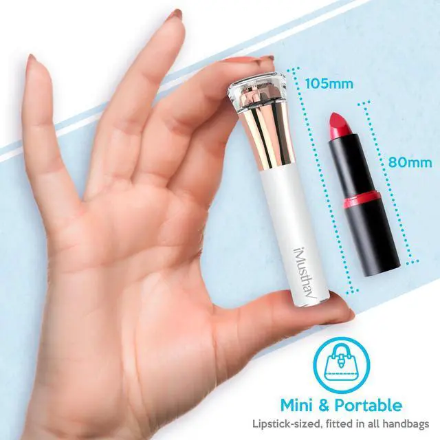 Alt view image 3 of 7 - iMusthav Mini Portable Facial Hair, Lips and Chin Remover Trimmer for Women, Facial Painless Epilator, 18K gold-plated, hypoallergenic rotary head.360° LED light for Instant and Painless Hair Remover