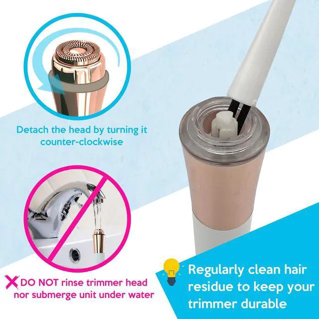 Alt view image 7 of 7 - iMusthav Mini Portable Facial Hair, Lips and Chin Remover Trimmer for Women, Facial Painless Epilator, 18K gold-plated, hypoallergenic rotary head.360° LED light for Instant and Painless Hair Remover