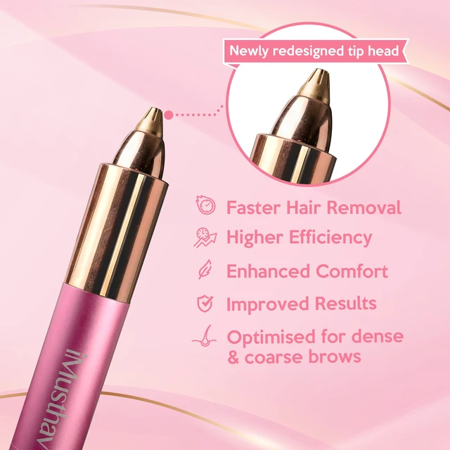 Alt view image 2 of 7 - iMusthav Mini Portable Painless Eyebrow Remover Trimmer for Women, Eyebrow Razor Epilator Pen,18K Gold-Plated Hypoallergenic Precision Pencil-tip. 360° LED Light for Instant and Painless Hair Remover.